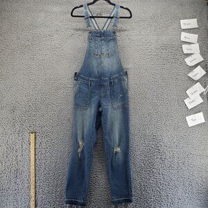 Indigo Blue Overalls Womens XS Blue Distressed Denim Adjustable Straps Casual